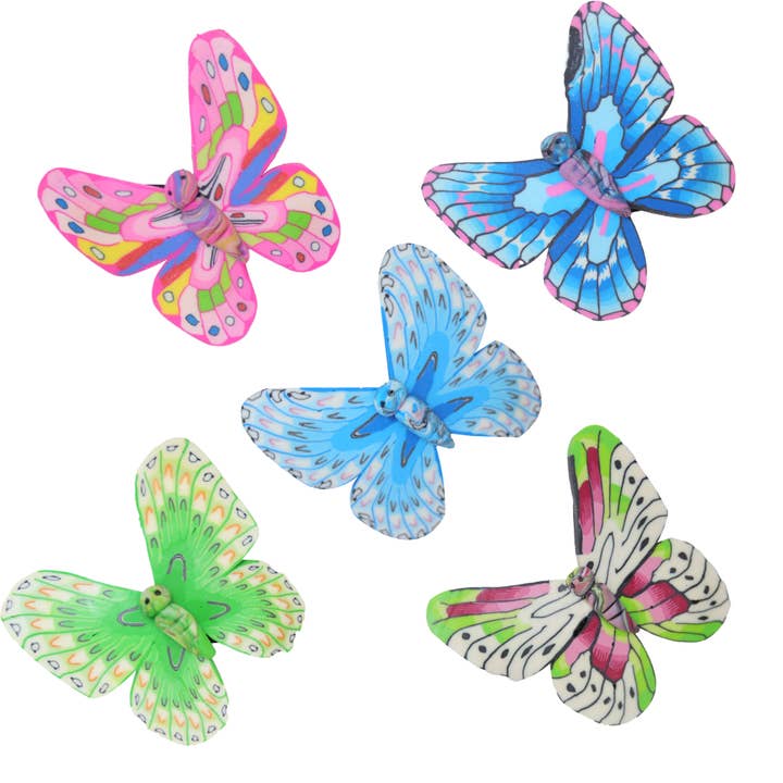 Y2K Butterfly Hair Clips - Polymer Clay Hair Barettes- SET 6 for wholesale by Natalia