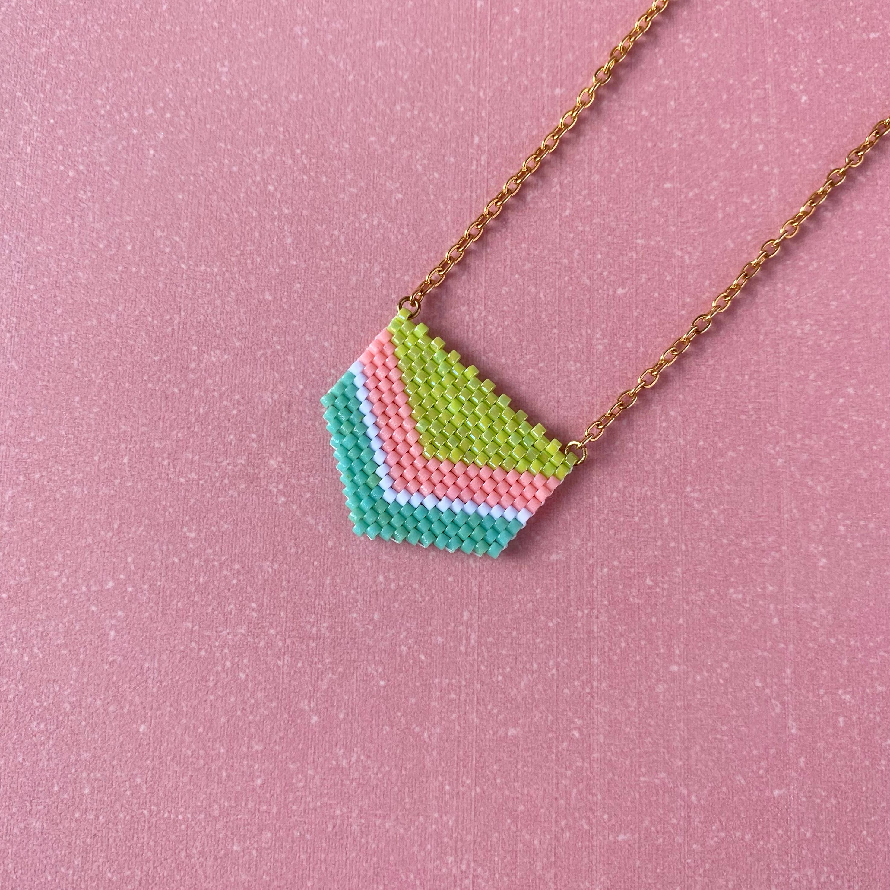 Loela – wholesale Pendant/charm necklace – Chevron Seed Bead Necklace2