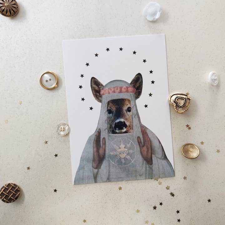 Vinterkort ”Deer” Maria (vit) för wholesale av Blond & Bleek