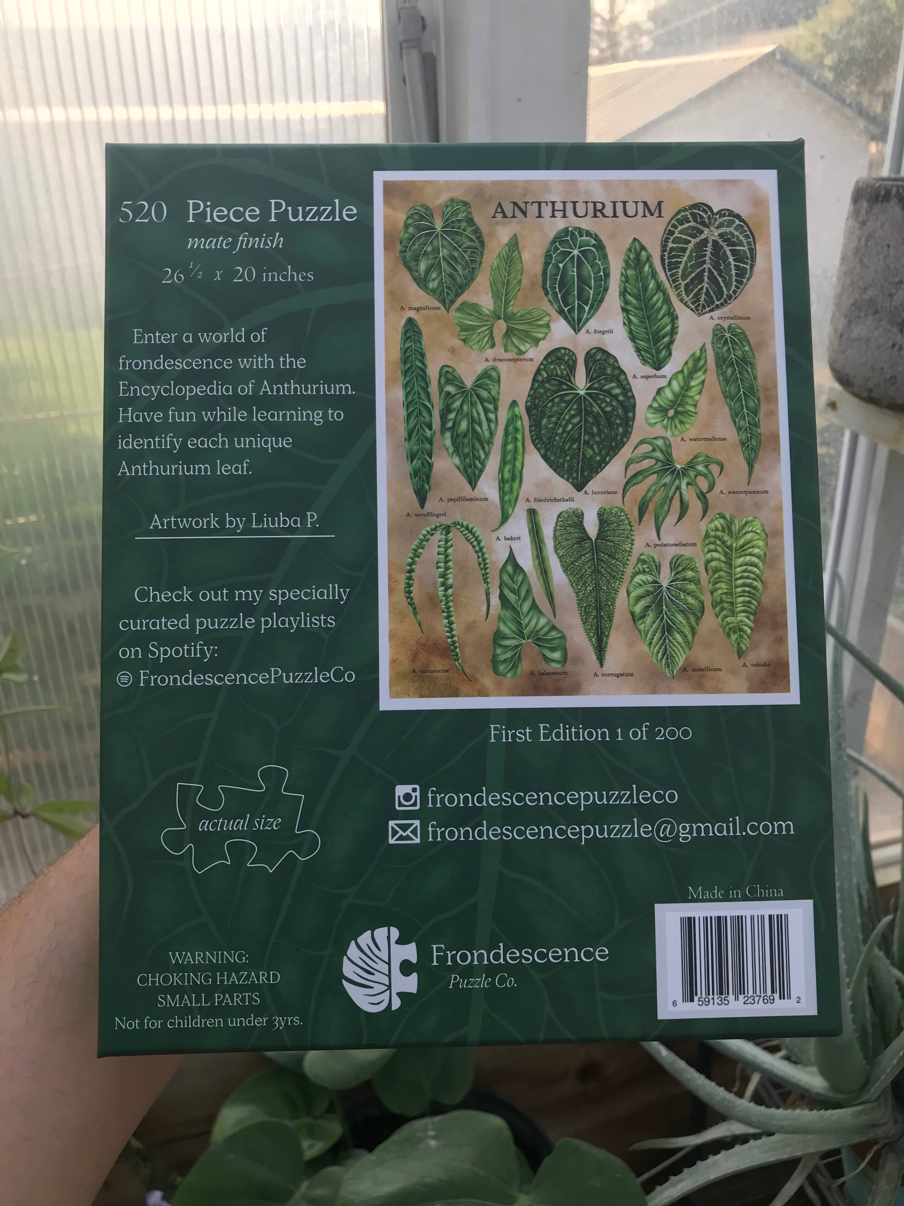 Frondescence Puzzle Co. - Wholesale Puzzle - Adult - Encyclopedia ANTHURIUM Puzzle | 520 Piece Puzzle1