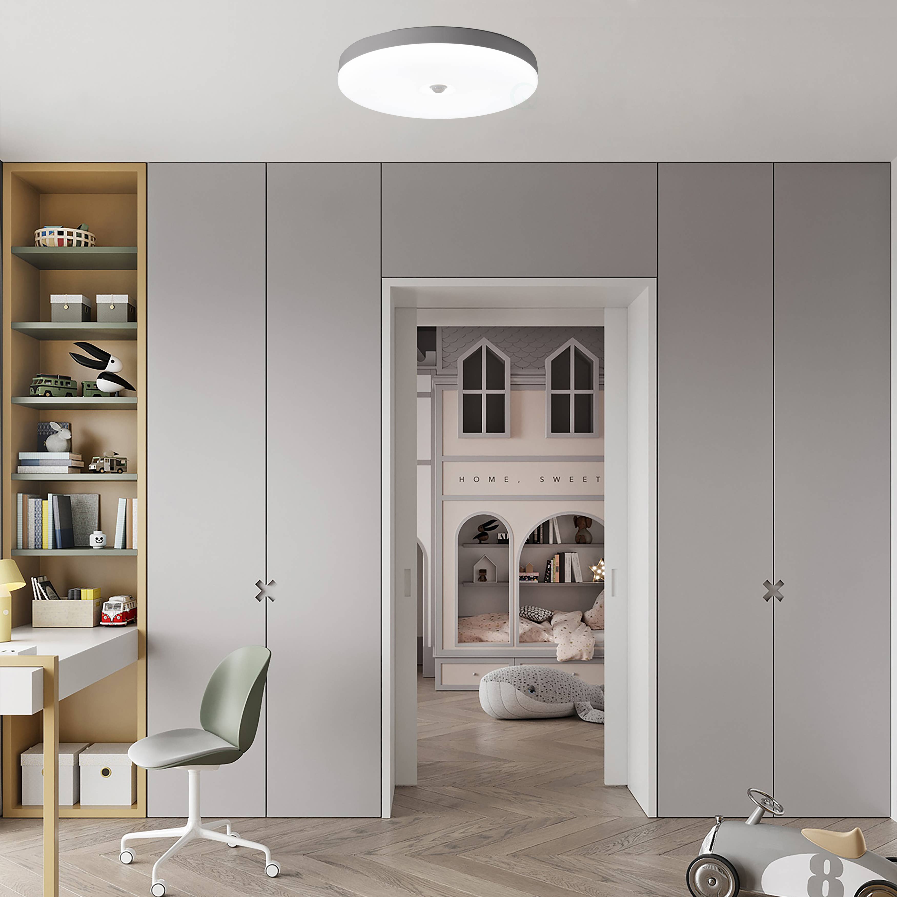 Quickway Imports – wholesale Chandelier/hanging light – White Round 12 Inch Motion Sensor LED Ceiling Light Flush Mo7