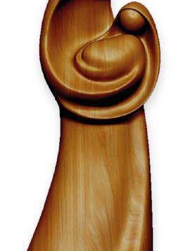 Madonna con Niño moderna esculpida en madera 14191 para venta al por mayor de Dolfi