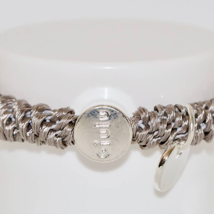Haarelastiekje met zilver in taupe voor wholesale door Giulu