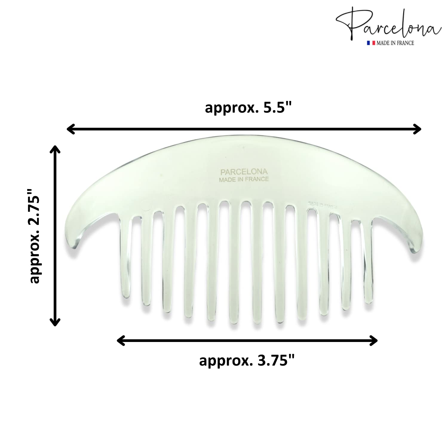 Parcelona - Wholesale Hair Brush/Comb - Parcelona French Alice Large Celluloid 12 Teeth Side Hair Combs for Women 2 Pcs14