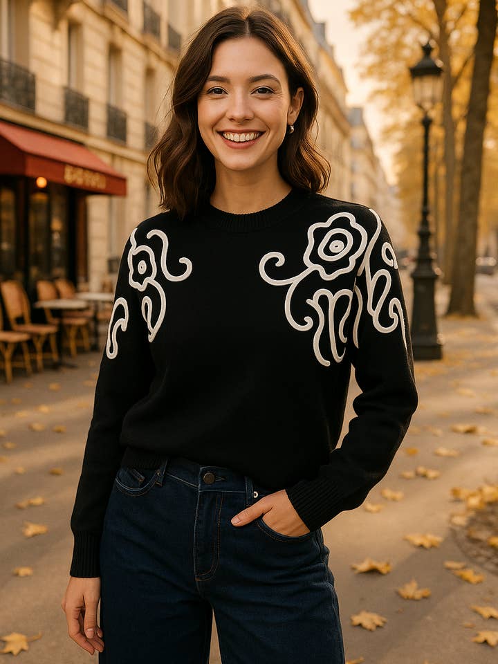 Kurt Muller - Wholesale Knitted jumper – Women′s - Cornelli Trim Shoulder Knit Jumper3