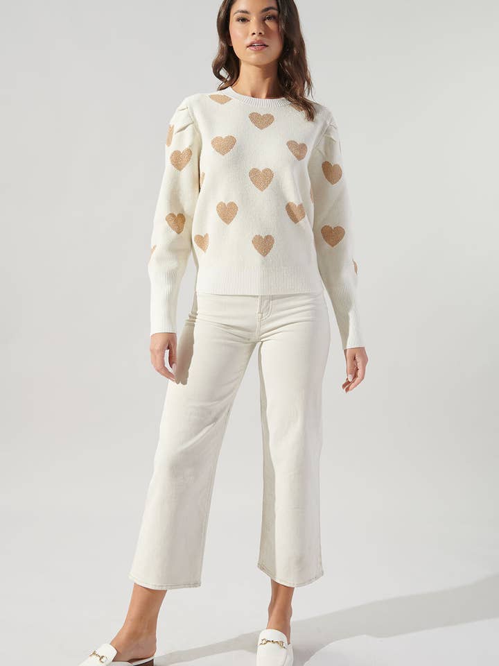 Sugarlips - Wholesale Knit Sweater - Women's - Sweetheart Lurex Puff Sleeve Sweater4