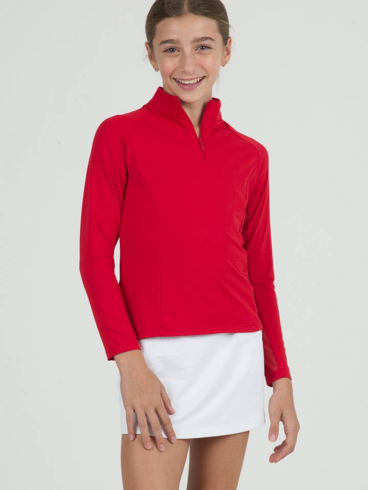 Top uni à manches longues et col montant pour jeunes - 80000G pour la vente par IBKÜL