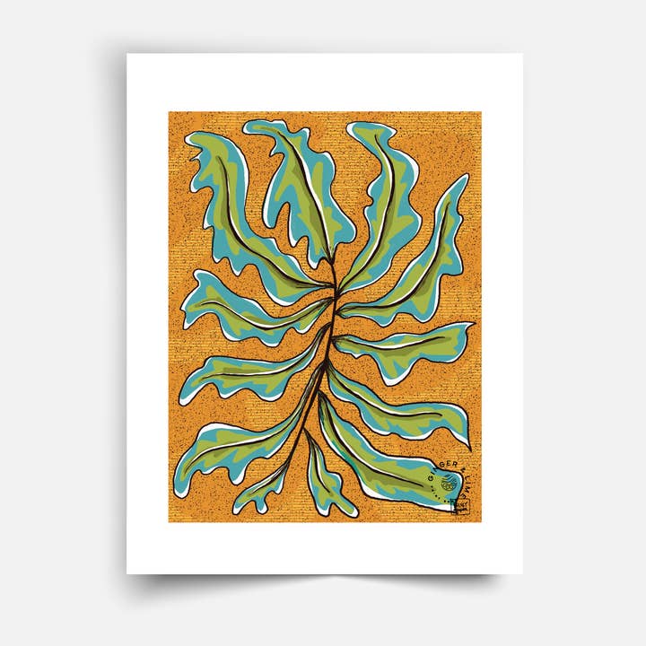 Strange Leaves Skærmtryk for engroshandel hos Ginger & Lime Print Shop