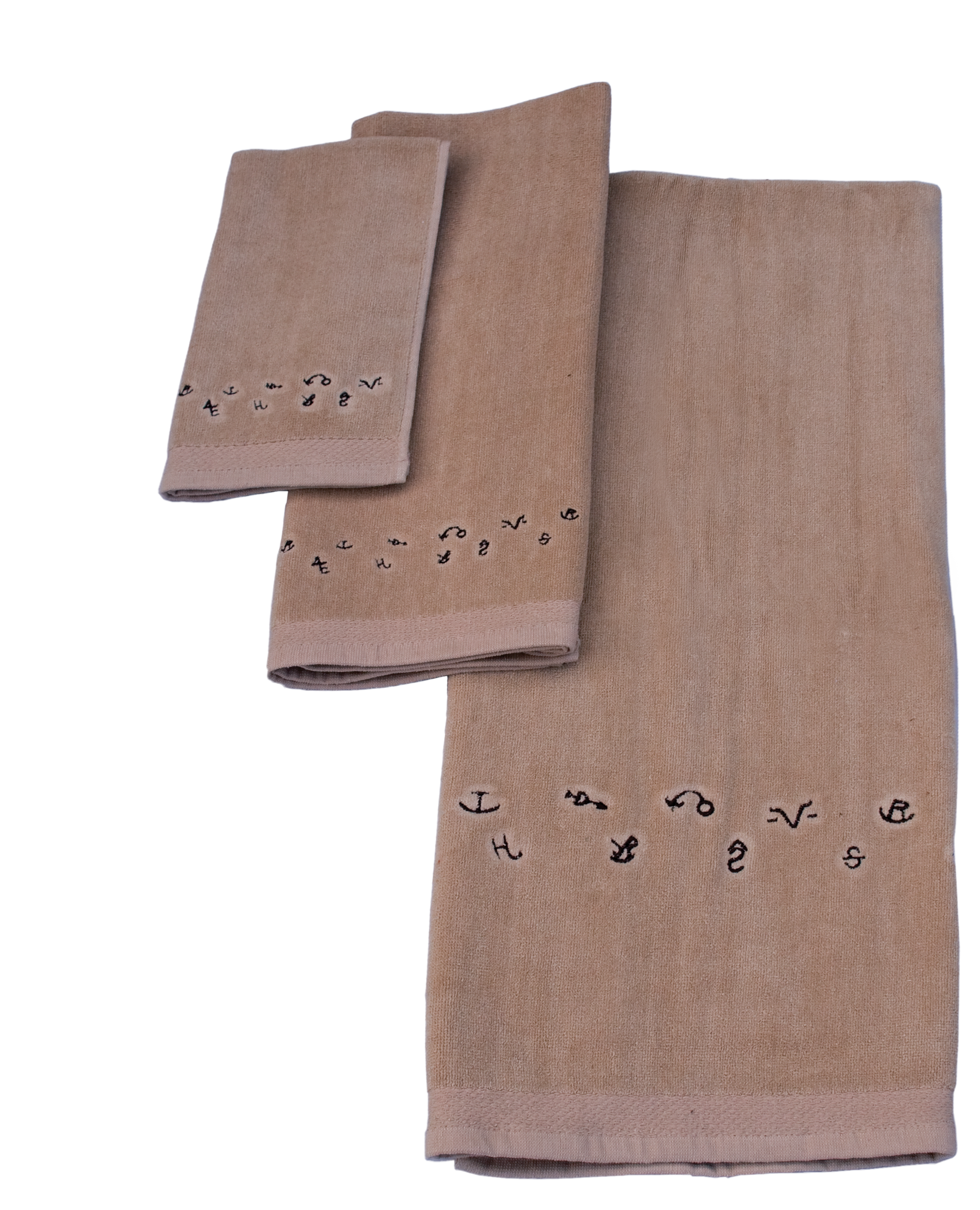 Country Barn USA - Wholesale Towel Set - Bath Towel Set, Beige (Tan) - 2 Design Options0