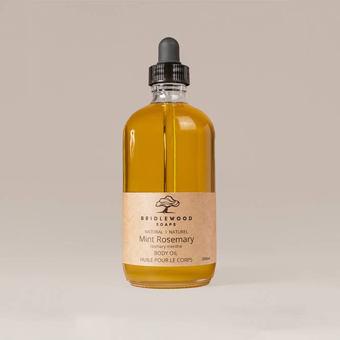 Mint Rosemary Body Oil for wholesale by Bridlewood Soaps