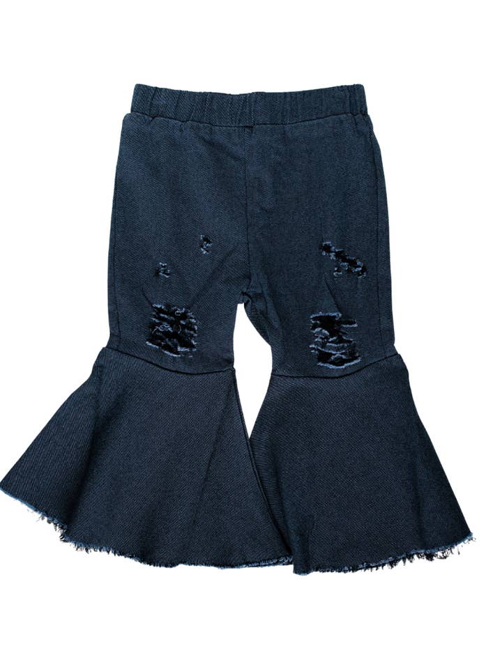 Bailey's Blossoms - Wholesale Jeans - Kids - Barbie Denim Bell Bottoms - Dark Denim