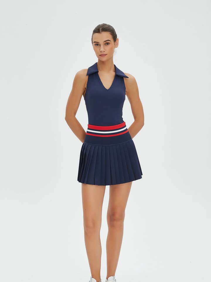 Conjunto de Polo Activo Joni Lycra® y Falda de Tenis Plisada para venta al por mayor de Moon Studio