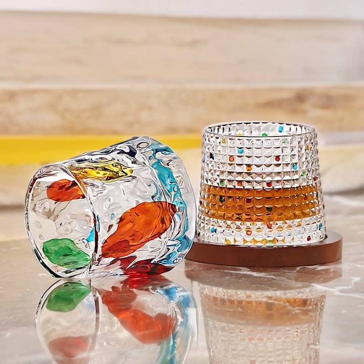 Art Rotating Glass Cup with Coasters and other Purchase Wholesale clear glass coasters. Free Returns & Net 60 Terms on Faire trending on Faire.