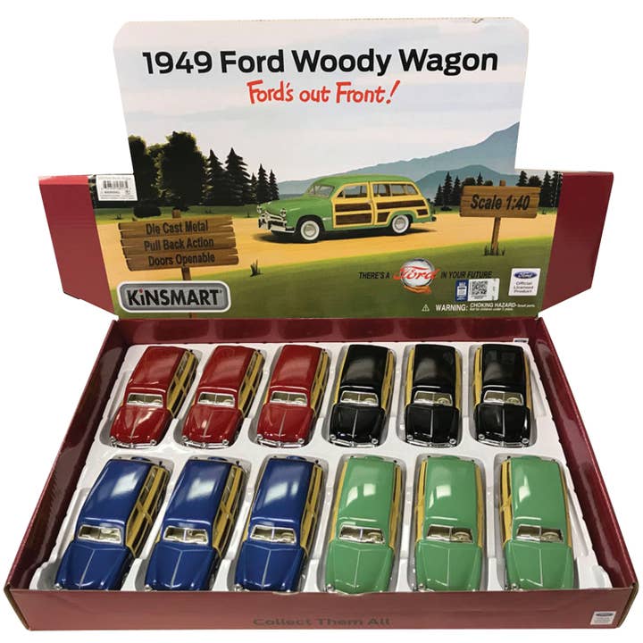 US Toy Company - Wholesale Toy Car/Truck - Kids - 1949 Ford Woody Wagon Die Cast Cars 12-unit Display1