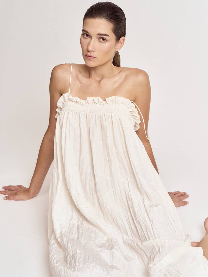 61309 - CRINKLE COLUMN DRESS for wholesale by Grade & Gather