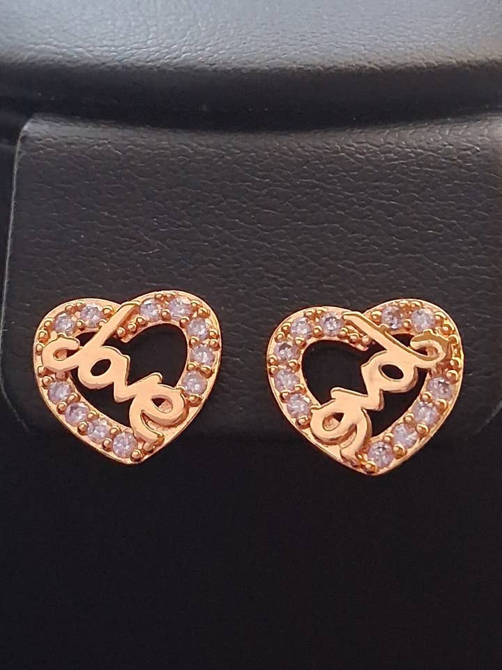 18k Gold Plated Love Earrings for wholesale by Adorn Me In Modesty