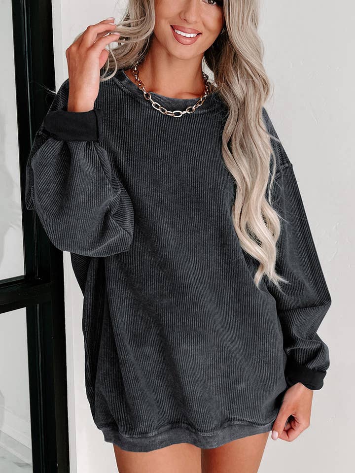 Lovesoft - Wholesale Sweatshirt – Women's - Custom Solid Ribbed Knit Round Neck Pullover Sweatshirt17