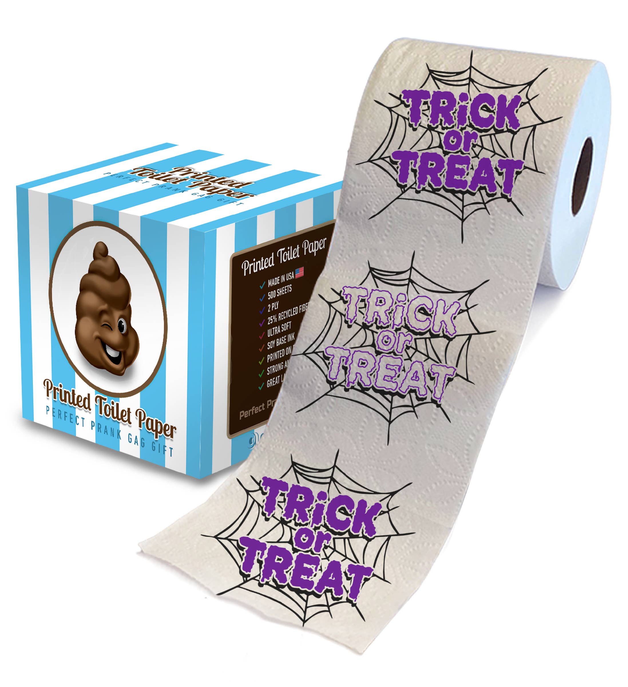 Cota Global - Vente Papier toilette - PAPIER TOILETTE IMPRIMÉ - HALLOWEEN - DES BONBONS OU UN SORT0