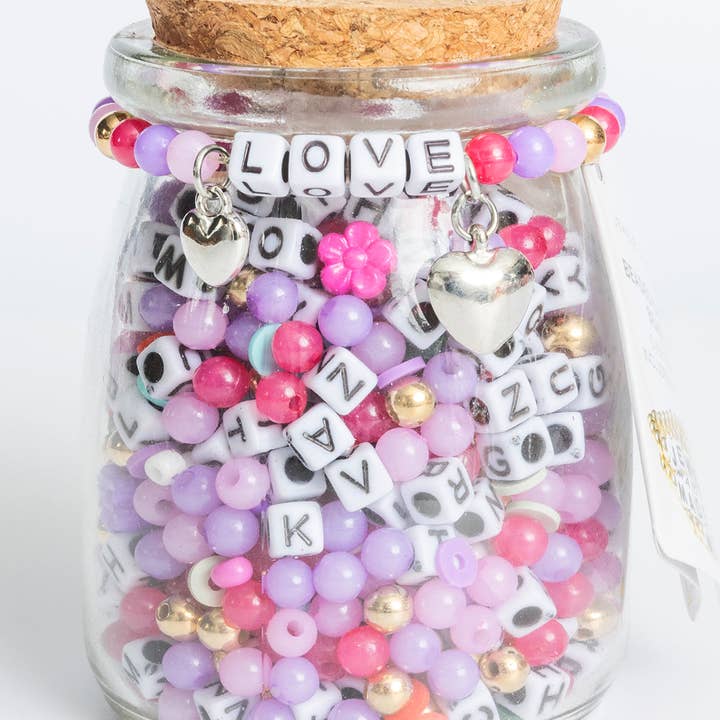 Lavender LOVE Square Letter DIY Bead Jar for wholesale by Jewelry Made by Me