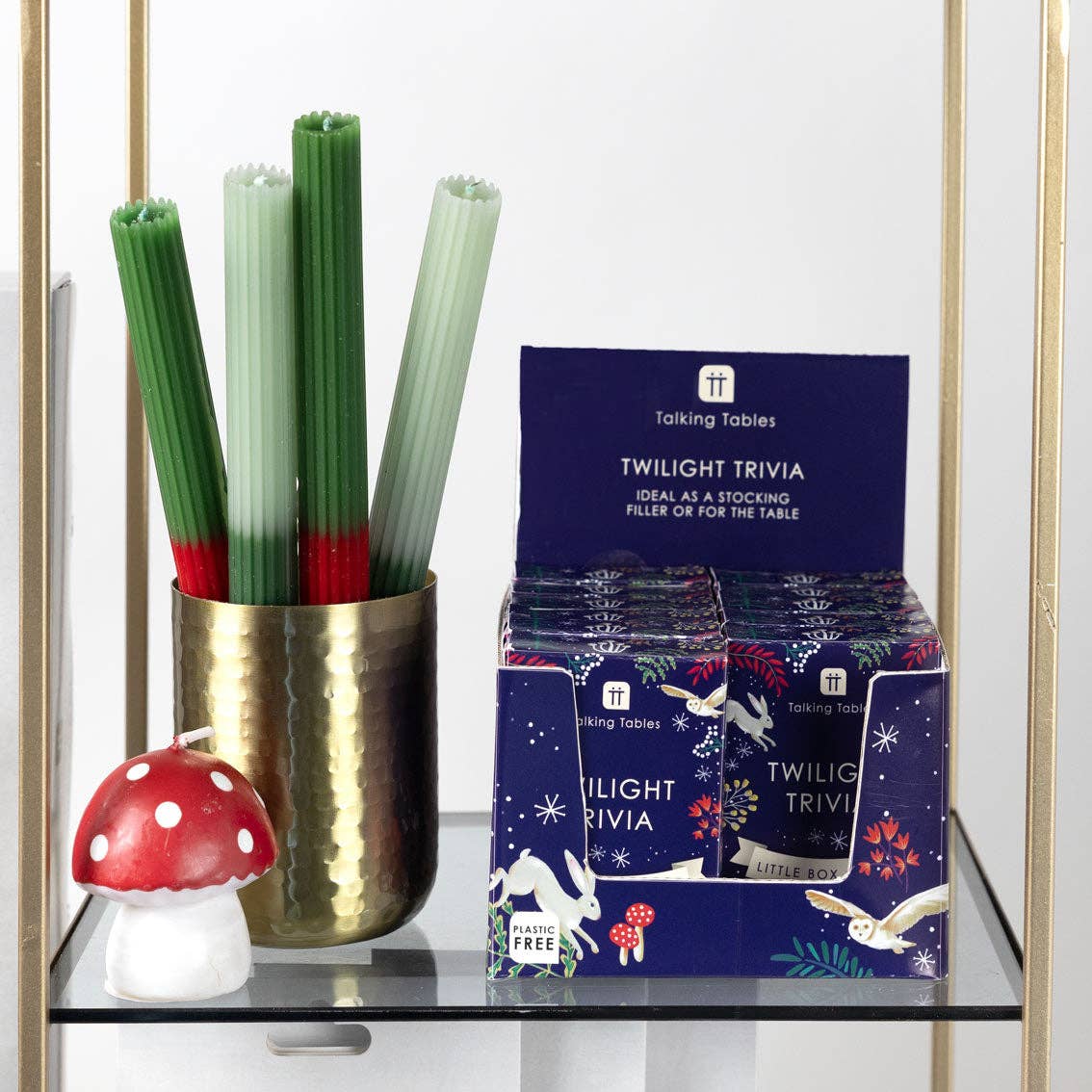 Talking Tables UK - Wholesale Tapered Candle/Candlestick - 2 Tone Red & Green Dinner Candles | 2 Pack |Christmas Décor|2