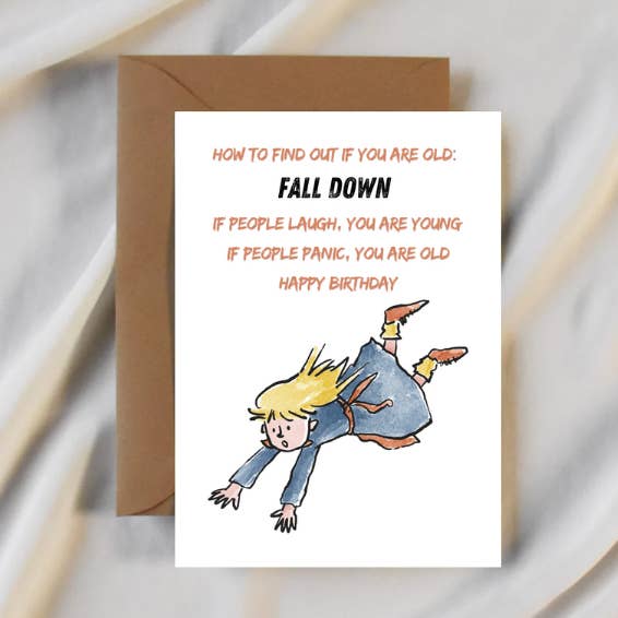 Funny Fall Birthday Card for wholesale by Party Collective