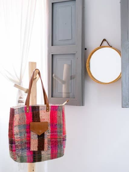 Handmade Moroccan Shopper - pink for wholesale by NOMAD BY LIV