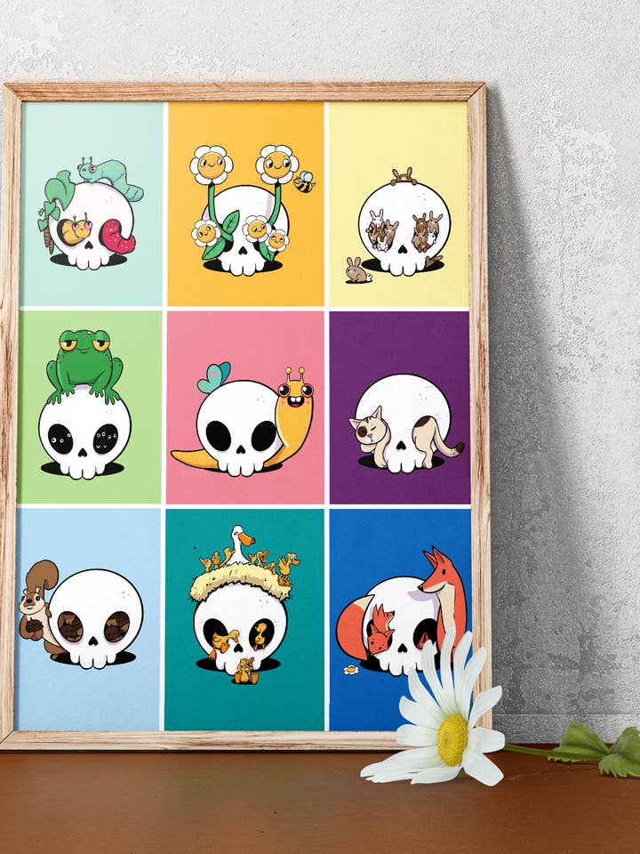 Memento Mori Pop Art Print for engroshandel hos by Sarah Simpson