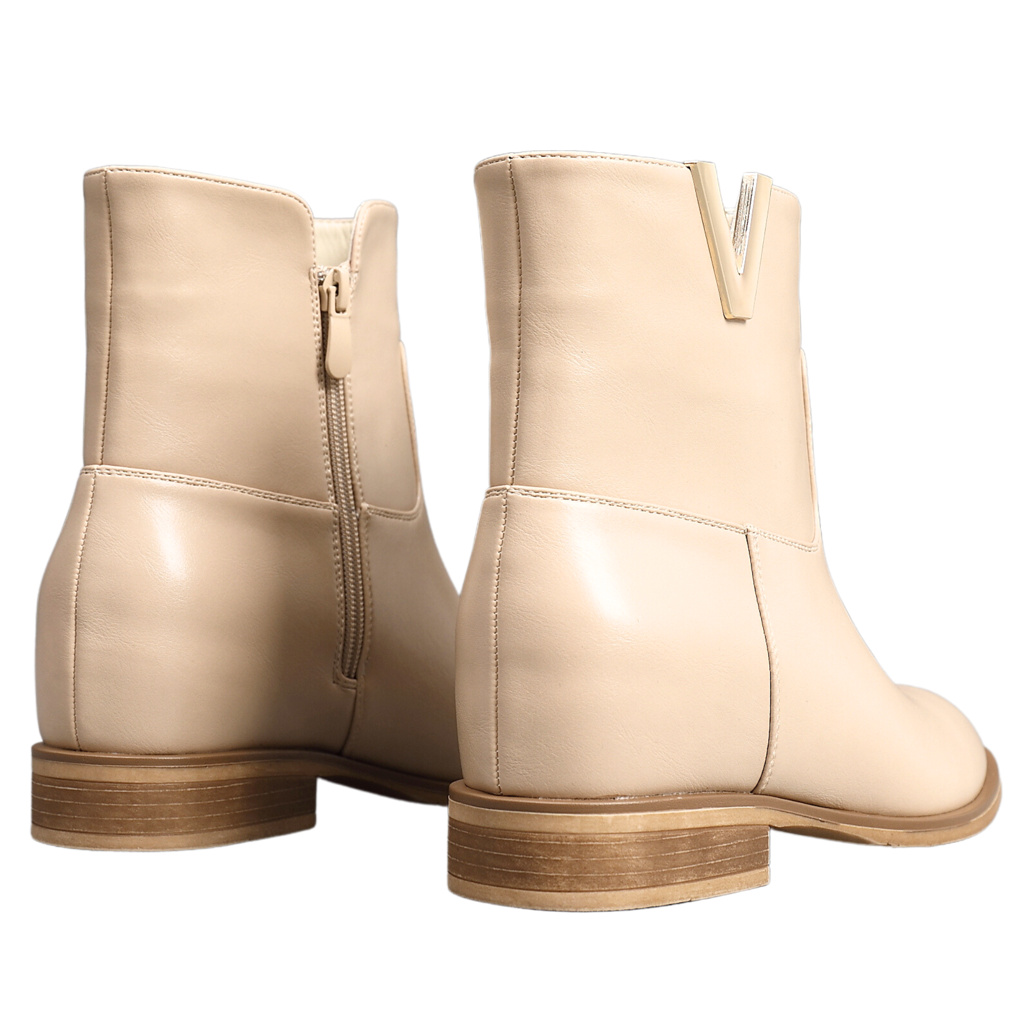 Top Staka - Wholesale Booties – Women's - A2356 Women Flat Ankle Boots Ladies Zip Closure  V shape10