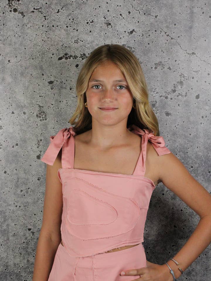 251024 Top Rosa com Franjas em Camadas por atacado de If So