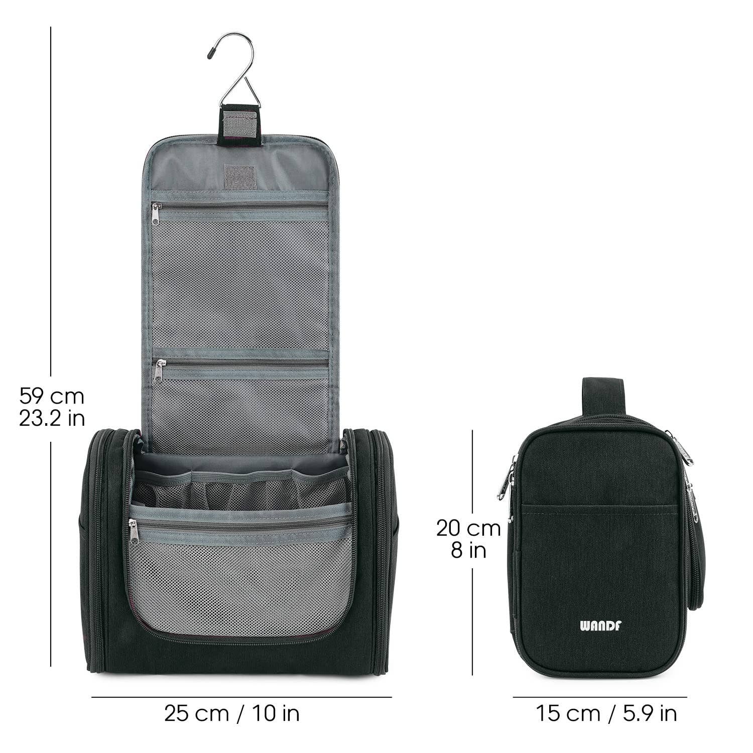 wandf – Bolsa de higiene pessoal - Mulher por atacado – wandf Bolsa de Viagem Suspensa para Higiene e Maquiagem com Estampa Animal Print10