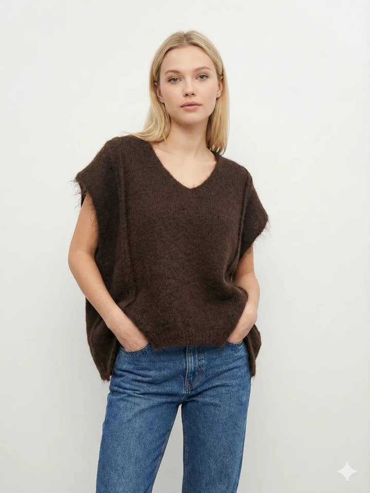 Pull Sans Manches en Kid Mohair @35112_PulSMKidMohair pour la vente par Mimi & Gogo