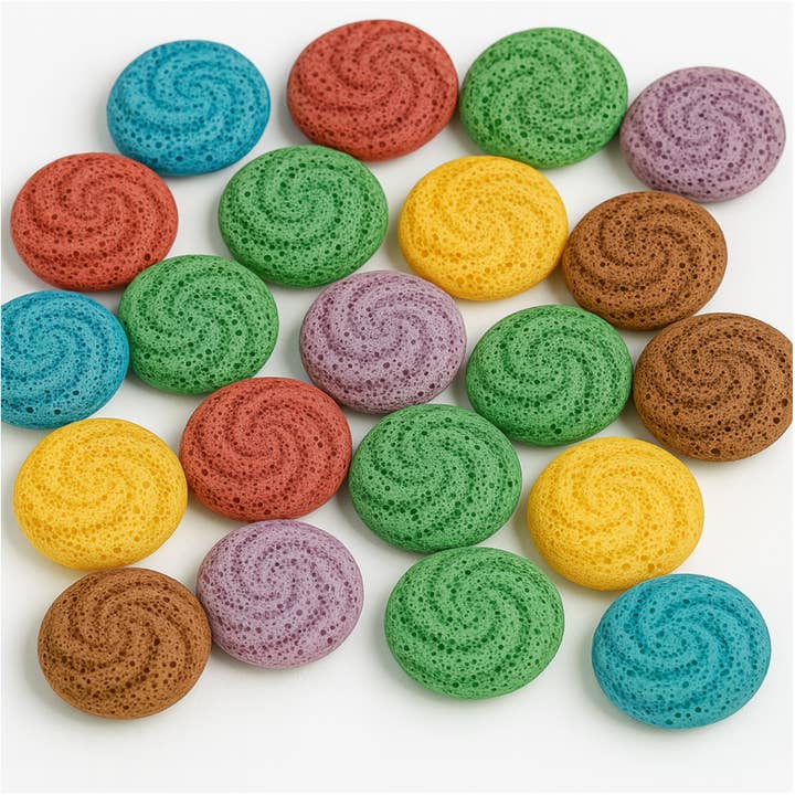 Only Beads - Wholesale Beads - Dyed Coin Lava Beads | 25–30mm | 15" Strand | 1.5mm Hole10