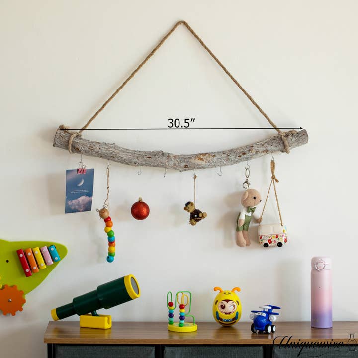 Uniquewise 19-inch Natural Decorative Jujube Wooden Log Hang for wholesale by Quickway Imports