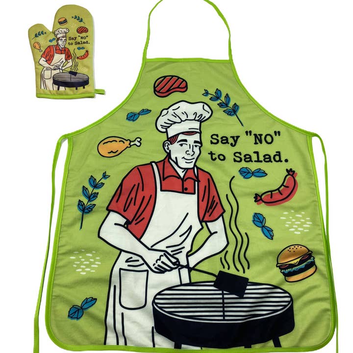 Say No To Salad Oven Mitt + Apron Food Graphic Kitchen for wholesale by Crazy Dog T-Shirts