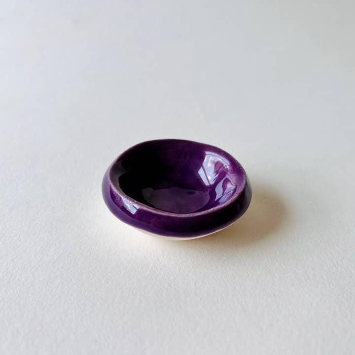MoonMoon Ceramics – wholesale Jewellery dish – Purple Mulberry Tiny Ring Dish2