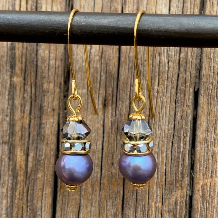 Evening in Old Town Freshwater Pearl Hook Earrings for wholesale by Cool Water Jewelry