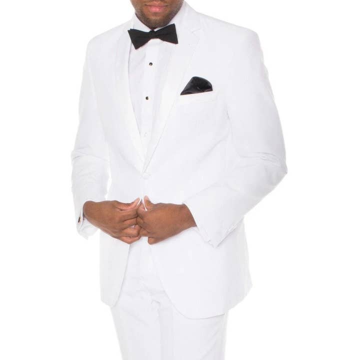 Paul Lorenzo Mens White Regular Fit 2 Piece Tuxedo for wholesale by Ferrecci