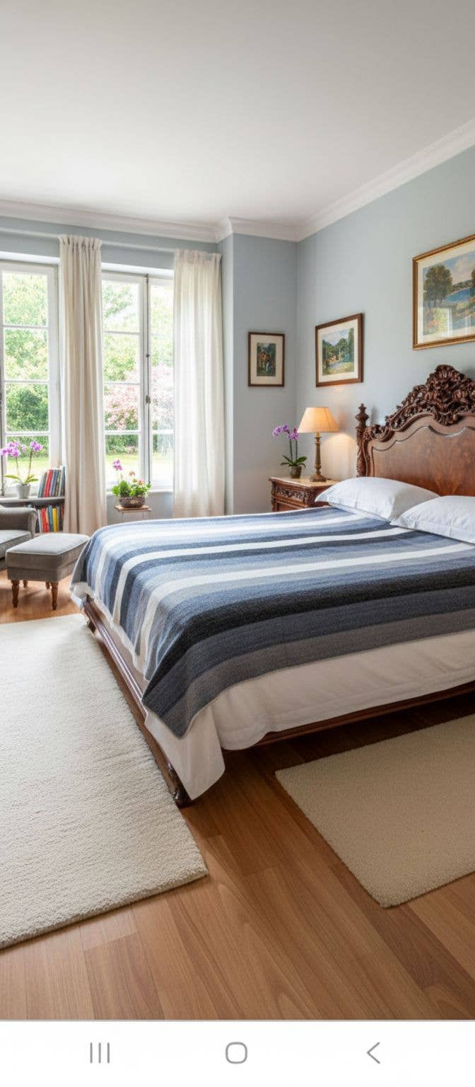 Choice Alpaca Products – wholesale Filtar – Alpacka Bed Filt - Randig1