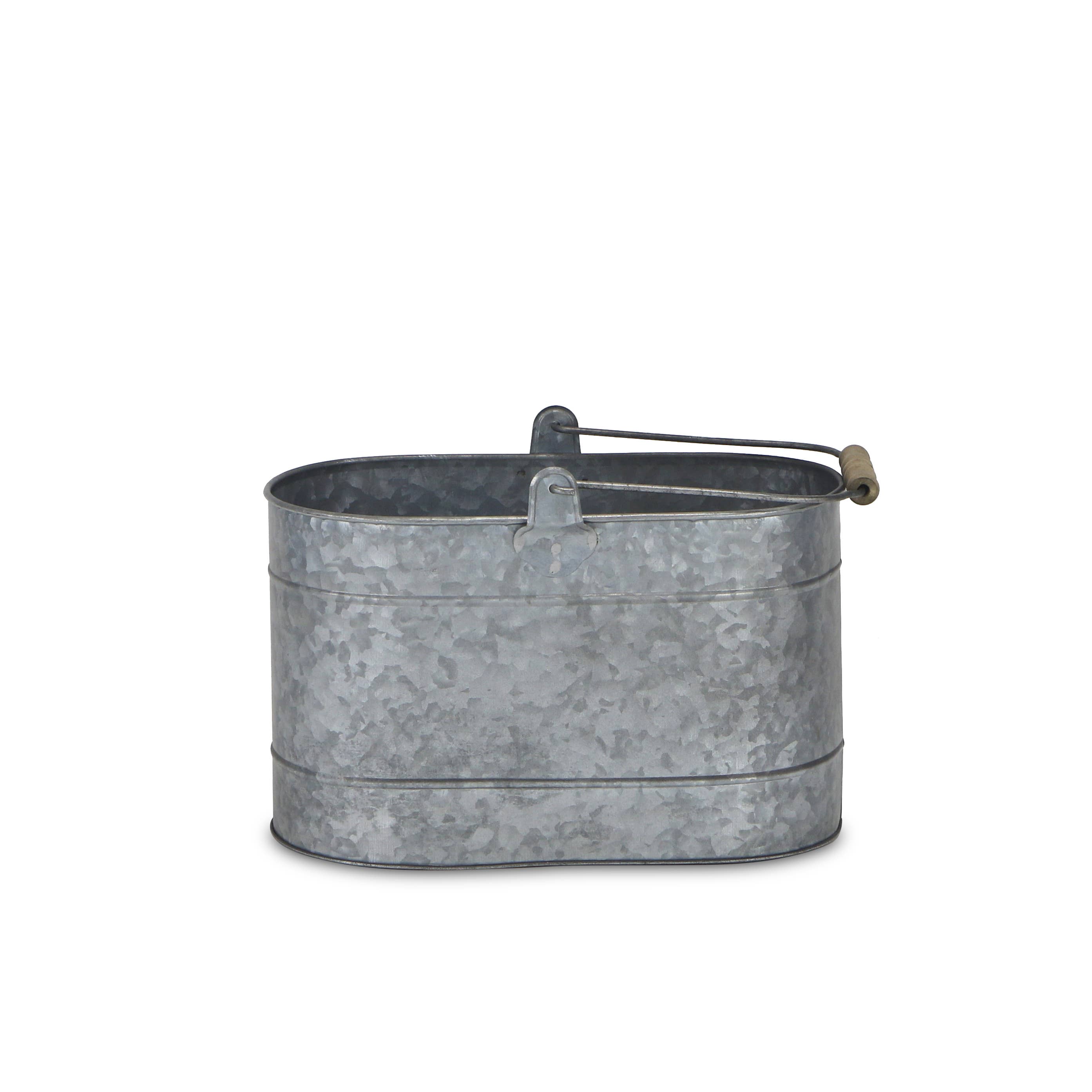 Cheungs Home Decor – wholesale Bucket/pail – Elwyn Oval Galvanized Bucket & Handle5