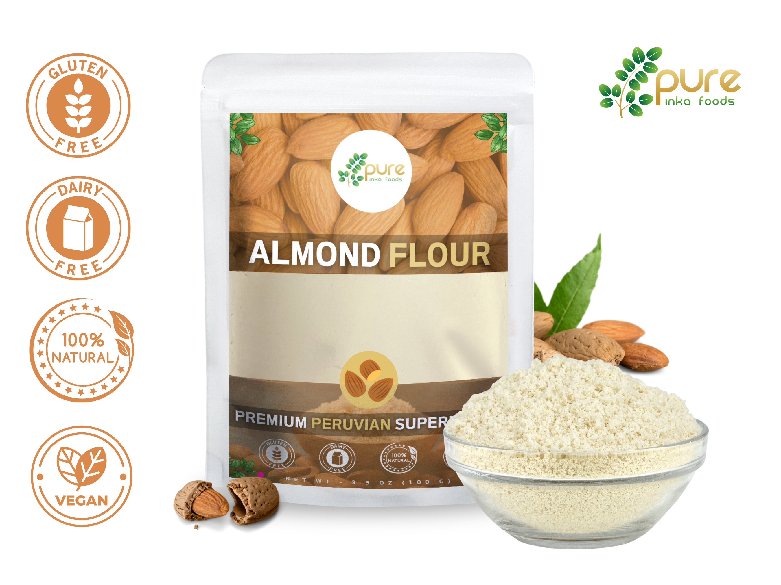 Pure Inka Foods Canada - Wholesale Flour - Almond Flour (1KG) 10 Packs1