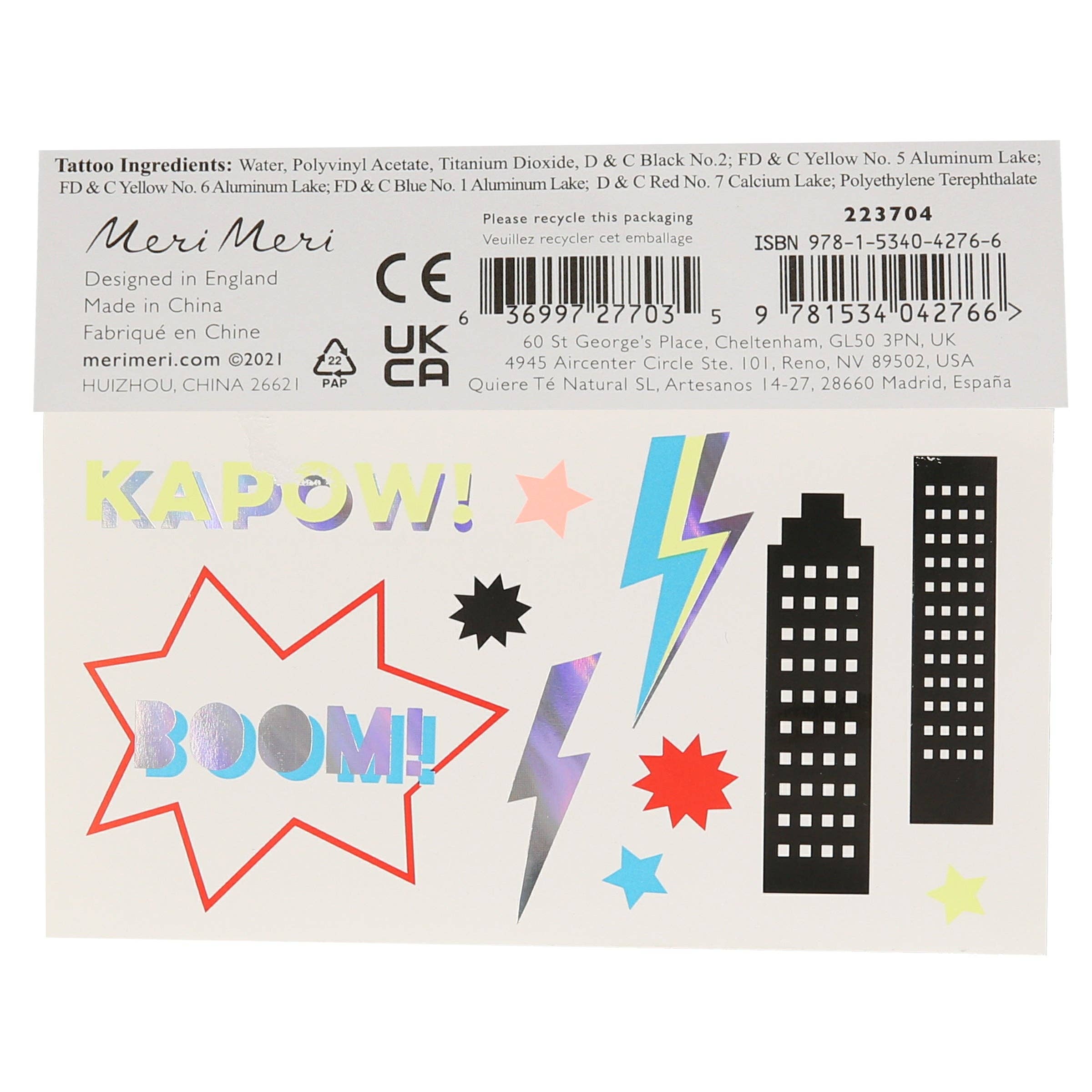 Meri Meri – wholesale Temporary tattoo – Child – Superhero Temporary Tattoos1