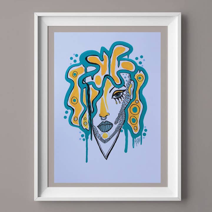 Abstraktes Gesicht Original Gemälde Abbildung Madre Artist für den Großhandel von Msdre