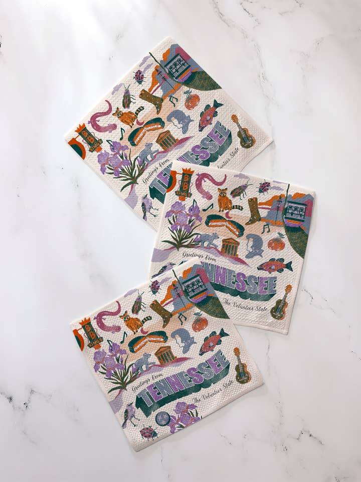 Greetings From Tennessee Dishcloth Set for wholesale by Geometry