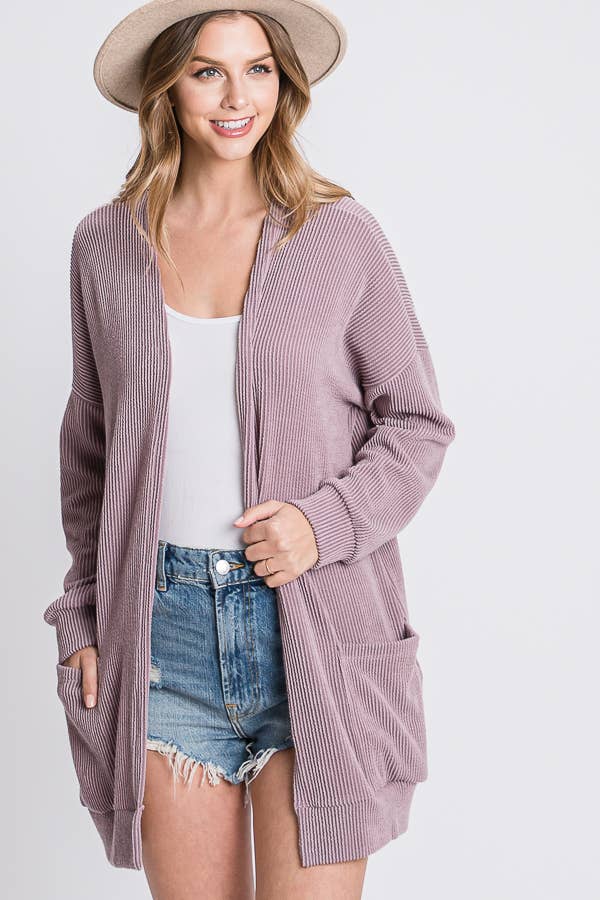 Tres Bien, Inc - Vendita all'ingrosso Cardigan - Donna - CARDIGAN A COSTINE CON TASCHE18