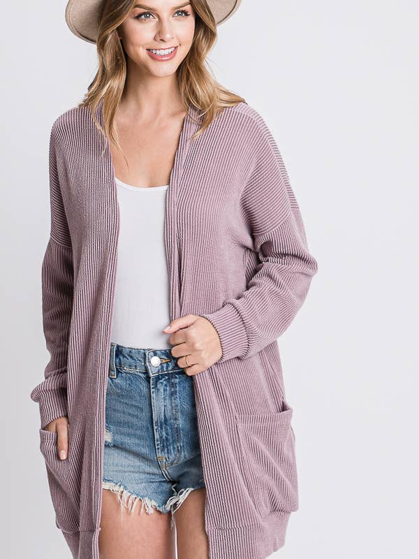 Tres Bien, Inc - Vendita all'ingrosso Cardigan - Donna - CARDIGAN A COSTINE CON TASCHE18