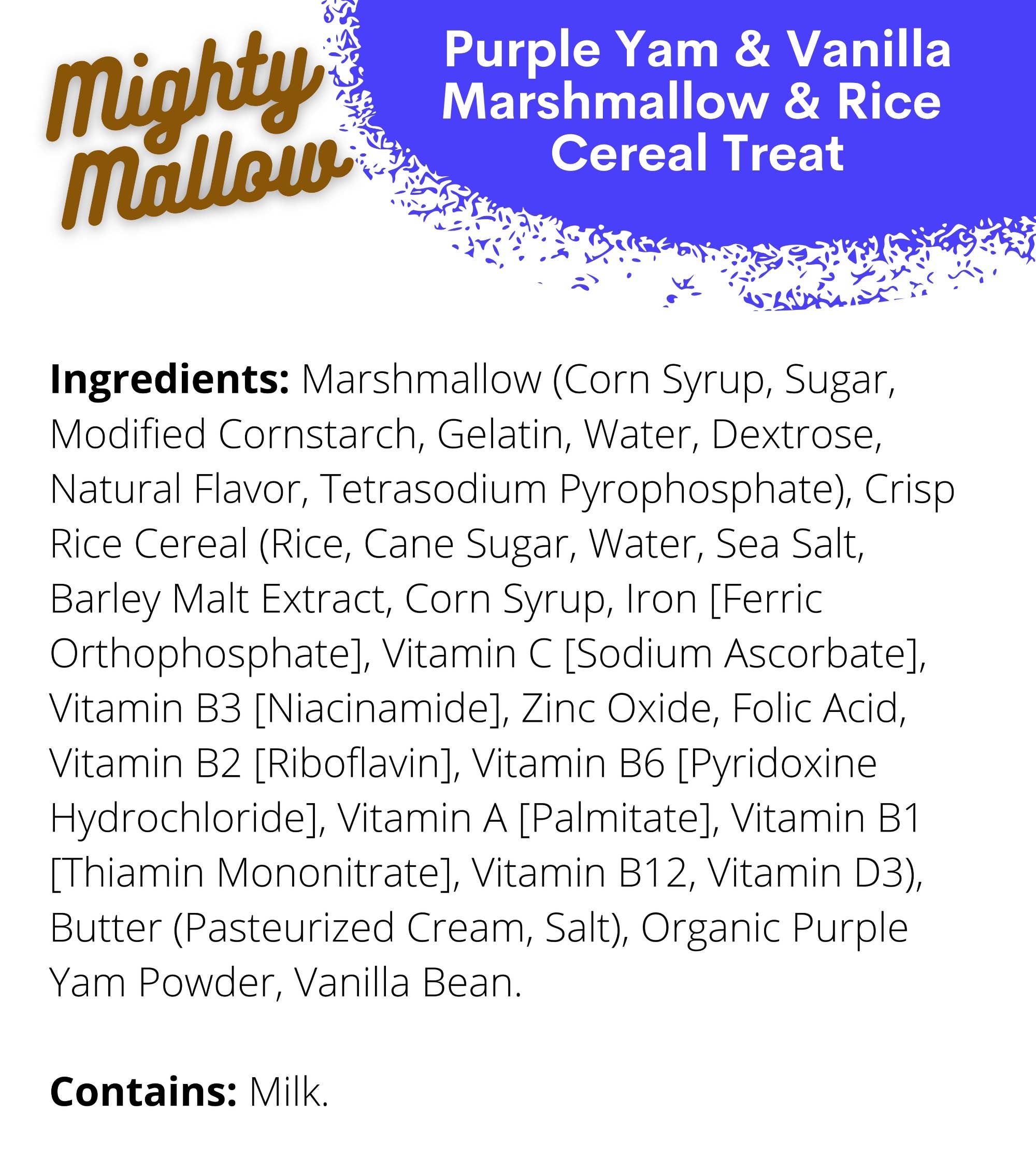 Mighty Mallow Crispie Treats - Vendita all'ingrosso Marshmallow - Dolce croccante alla vaniglia con Ube2