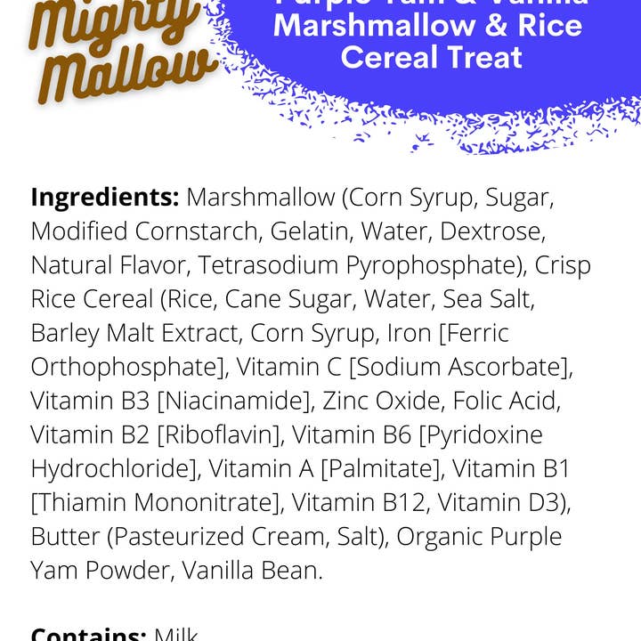 Mighty Mallow Crispie Treats - Vendita all'ingrosso Marshmallow - Dolce croccante alla vaniglia con Ube2