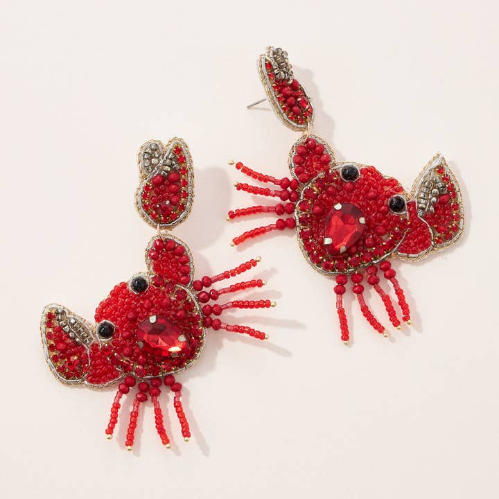 Boucles d'oreilles en perles de crabe pour la vente par Frem