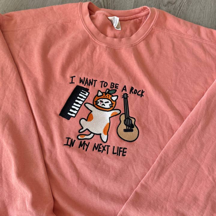 Yoongi I wanna be a rock in my next life embroidered sweatshirt for wholesale by Purpleth Studio