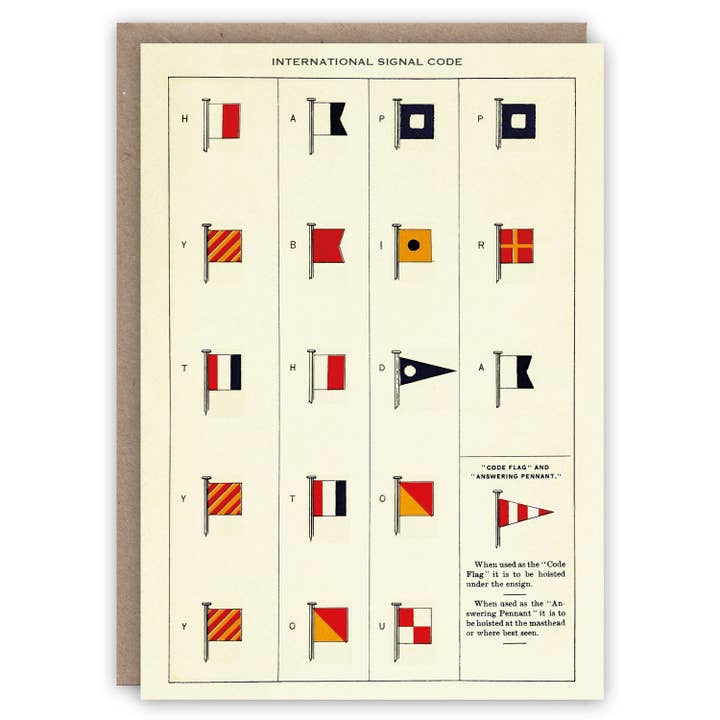 The Pattern Book - Vente Cartes d'anniversaire - Code international des signaux